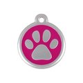 Red Dingo Red Dingo 06-PP-HP-LG QR Tag Premium Paw Print Hot Pink; Large 06-PP-HP-LG